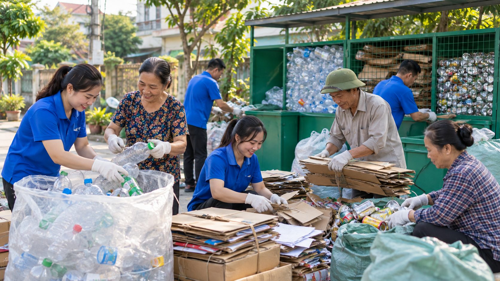 Người dân phân loại rác tái chế